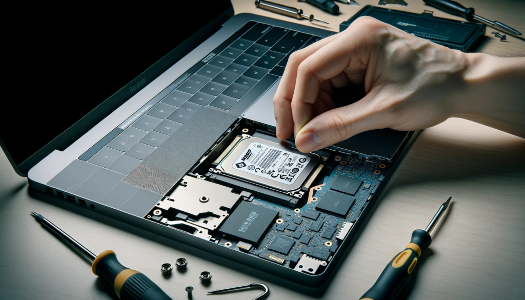 SSD Drive getting installed in the laptop